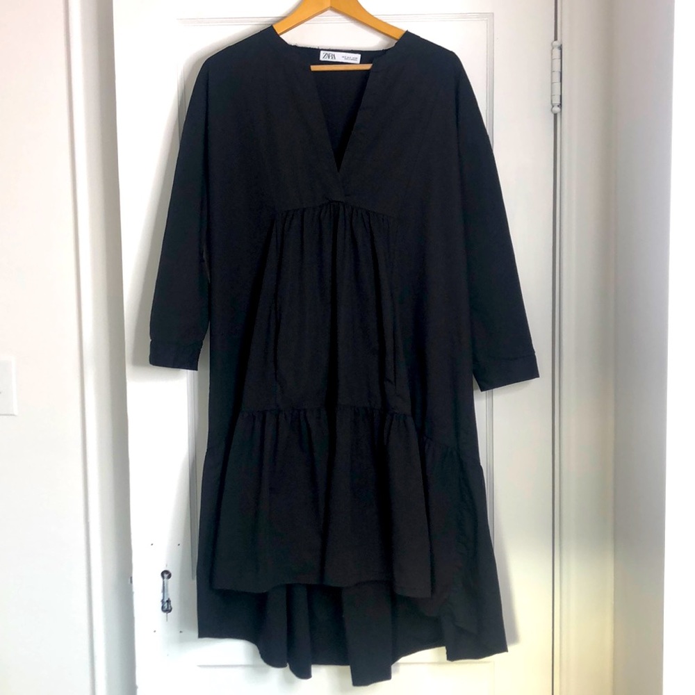Zara Cotton Tiered Tent Dress Size S